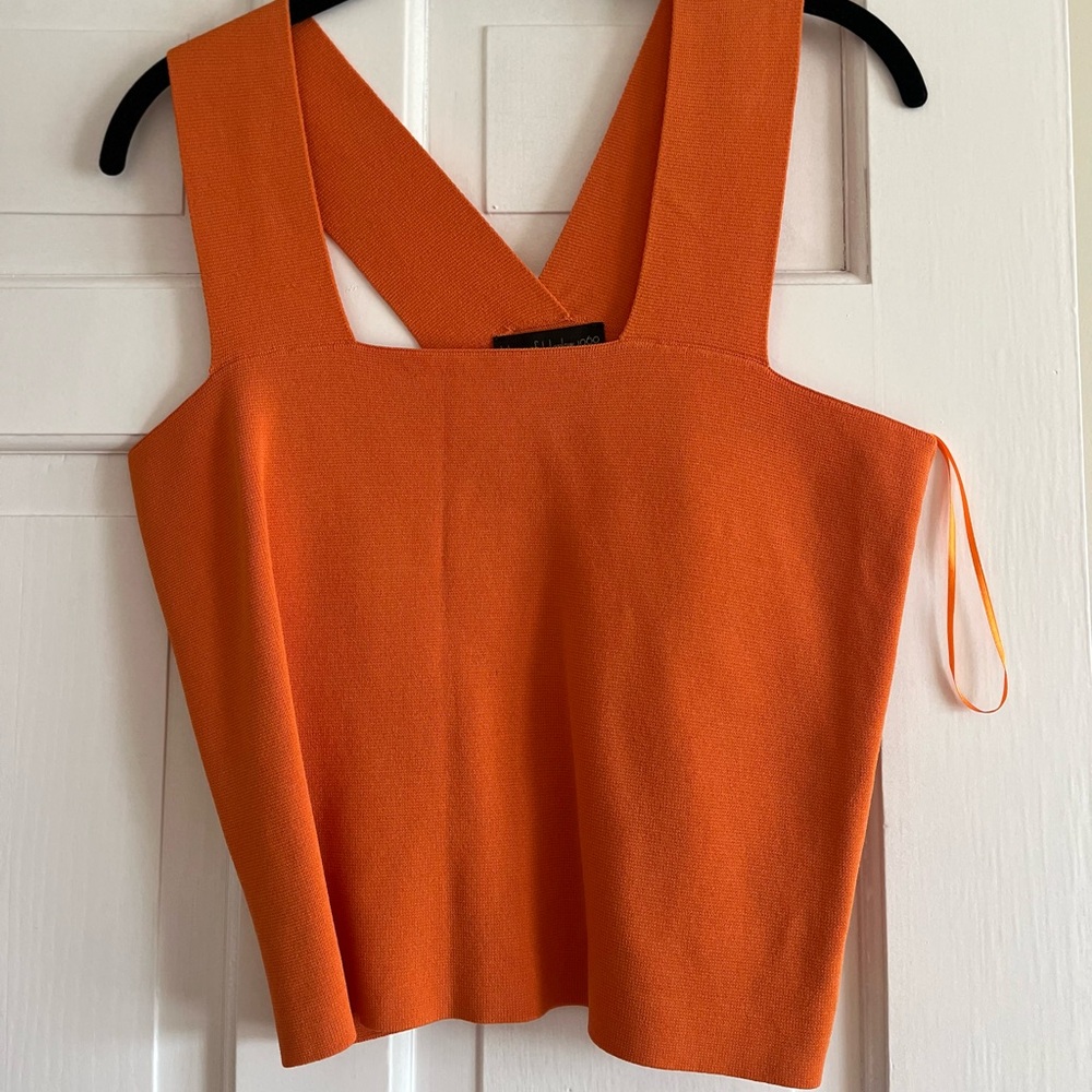 Orange Fitted Tank Top